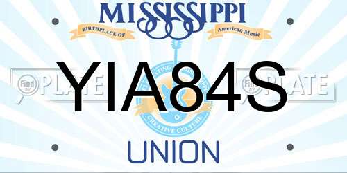 YIA84S Mississippi License Plate