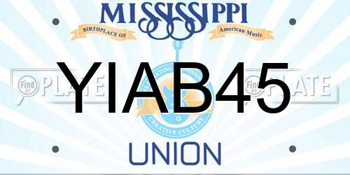 YIAB45 Mississippi License Plate