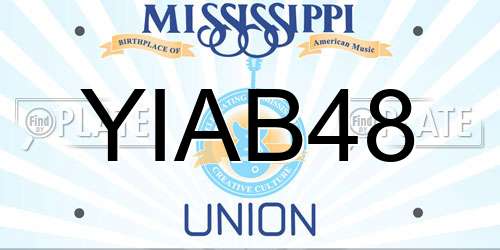 YIAB48 Mississippi License Plate