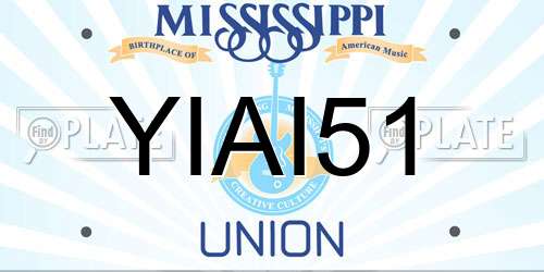 YIAI51 Mississippi License Plate