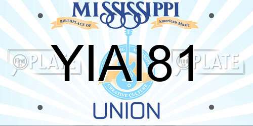 YIAI81 Mississippi License Plate