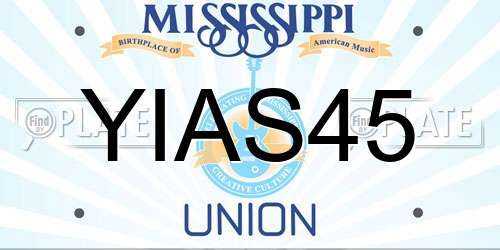 YIAS45 Mississippi License Plate