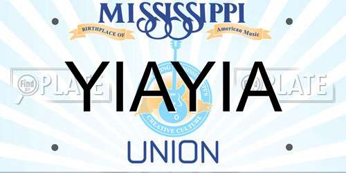 YIAYIA Mississippi License Plate