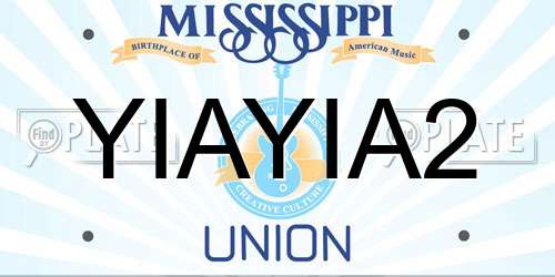 YIAYIA2 Mississippi License Plate