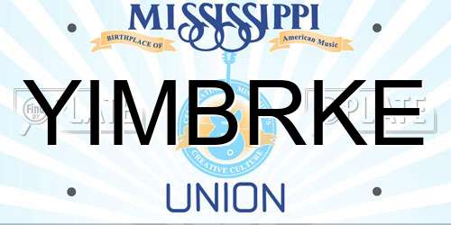 YIMBRKE Mississippi License Plate
