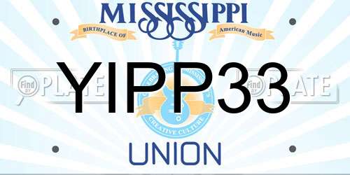 YIPP33 Mississippi License Plate