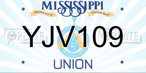 YJV109 Mississippi License Plate