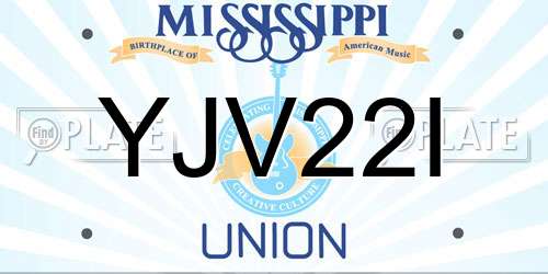 YJV22I Mississippi License Plate