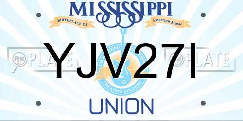 YJV27I Mississippi License Plate