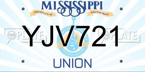YJV721 Mississippi License Plate