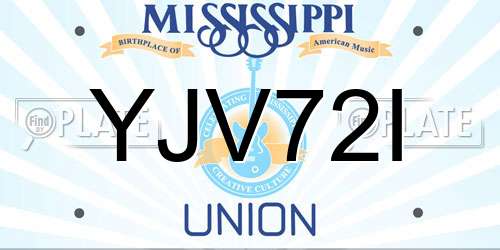 YJV72I Mississippi License Plate