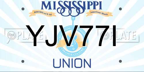 YJV77I Mississippi License Plate