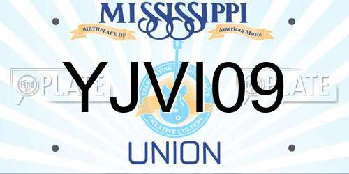 YJVI09 Mississippi License Plate