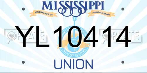 YL10414 Mississippi License Plate