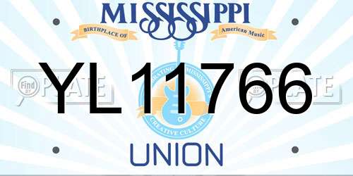 YL11766 Mississippi License Plate