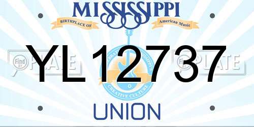 YL12737 Mississippi License Plate