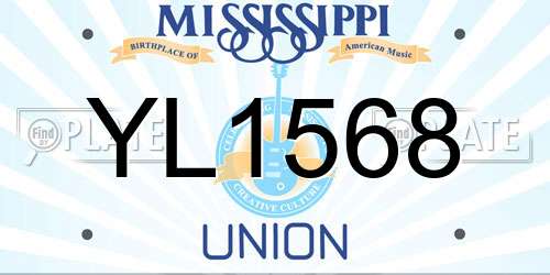 YL1568 Mississippi License Plate