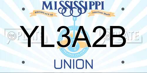 YL3A2B Mississippi License Plate