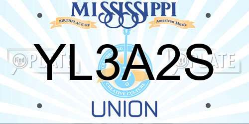 YL3A2S Mississippi License Plate
