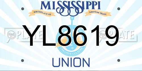 YL8619 Mississippi License Plate