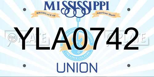 YLA0742 Mississippi License Plate