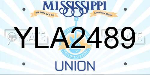 YLA2489 Mississippi License Plate