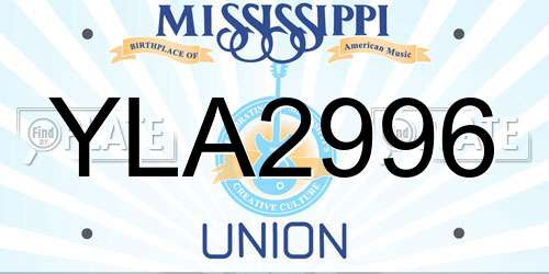 YLA2996 Mississippi License Plate