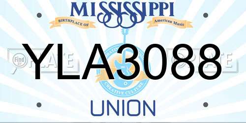YLA3088 Mississippi License Plate
