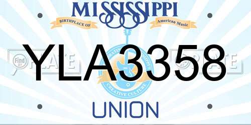YLA3358 Mississippi License Plate