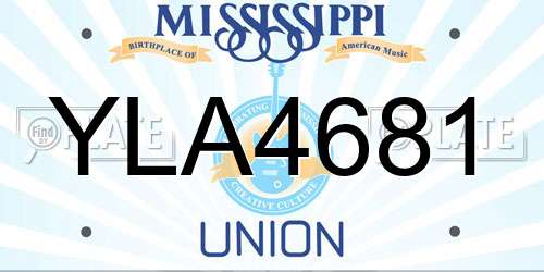 YLA4681 Mississippi License Plate