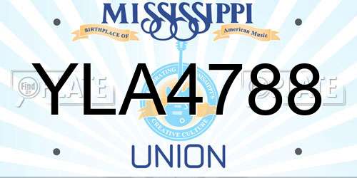 YLA4788 Mississippi License Plate