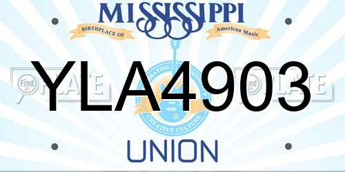 YLA4903 Mississippi License Plate