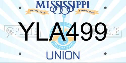 YLA499 Mississippi License Plate