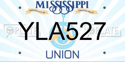 YLA527 Mississippi License Plate