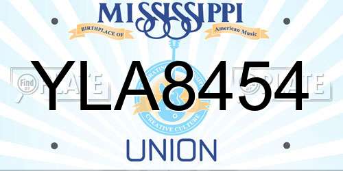 YLA8454 Mississippi License Plate