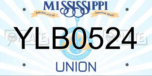 YLB0524 Mississippi License Plate