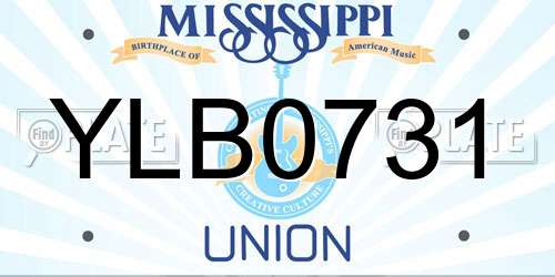 YLB0731 Mississippi License Plate