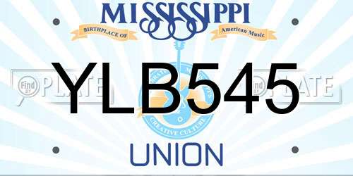YLB545 Mississippi License Plate