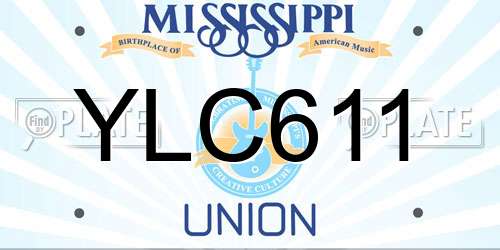 YLC611 Mississippi License Plate
