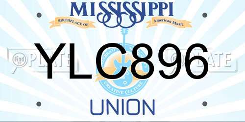YLC896 Mississippi License Plate