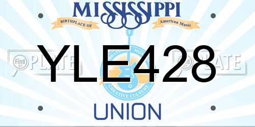YLE428 Mississippi License Plate