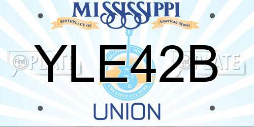YLE42B Mississippi License Plate