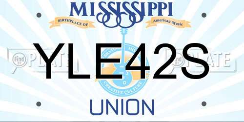 YLE42S Mississippi License Plate