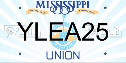 YLEA25 Mississippi License Plate