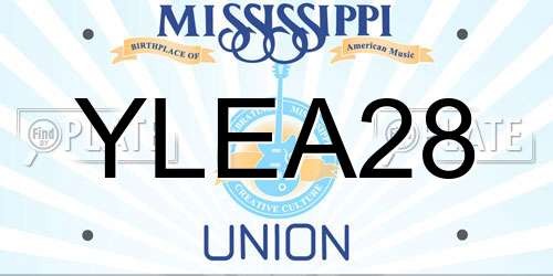 YLEA28 Mississippi License Plate
