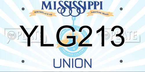YLG213 Mississippi License Plate