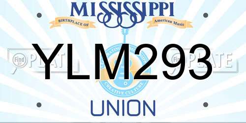 YLM293 Mississippi License Plate