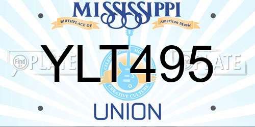 YLT495 Mississippi License Plate