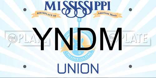 YNDM Mississippi License Plate