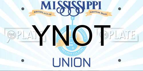 YNOT Mississippi License Plate